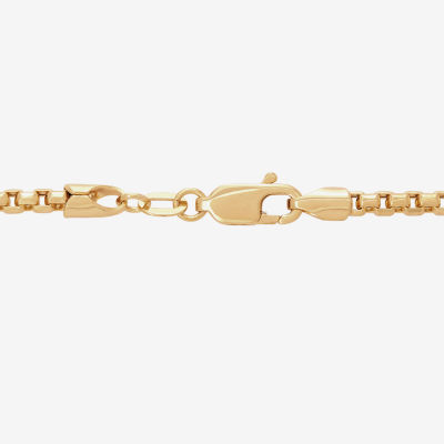 Made Italy 14K Gold 18 - 22 Inch Semisolid Box Chain Necklace