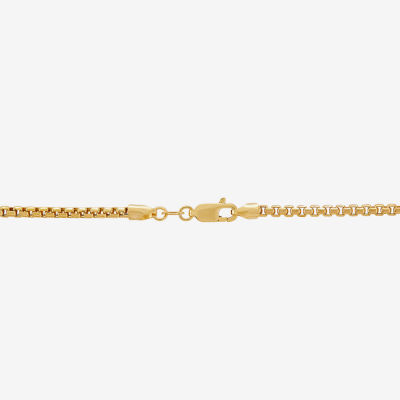 Made Italy 14K Gold 18 - 22 Inch Semisolid Box Chain Necklace