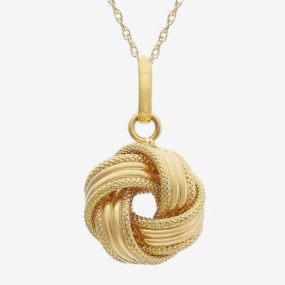 Made in Italy Womens 14K Gold Knot Pendant Necklace