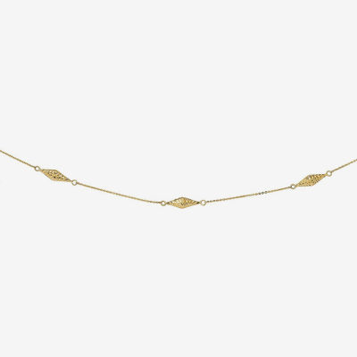Womens 14K Two Tone Gold Beaded Necklace