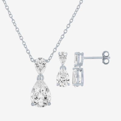 Yes, Please! Lab Created White Sapphire Sterling Silver Pear 2-pc. Jewelry Set