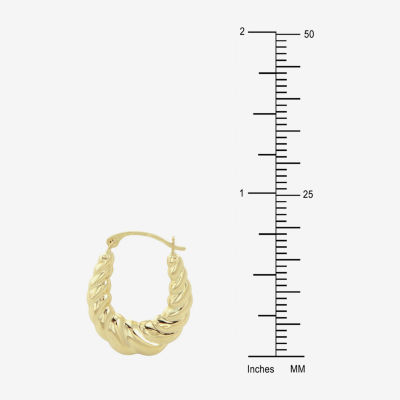 Croissant 14K Gold 17mm Round Hoop Earrings