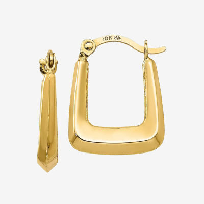 10K Gold 15mm Square Hoop Earrings