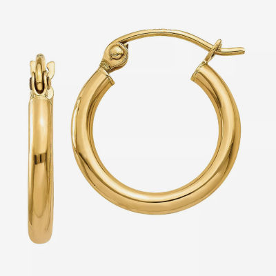 10K Gold 11mm Round Hoop Earrings