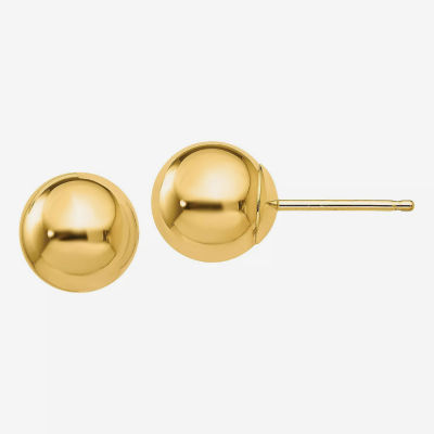 10K Gold 7mm Ball Stud Earrings