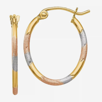 14K Gold 20mm Round Hoop Earrings