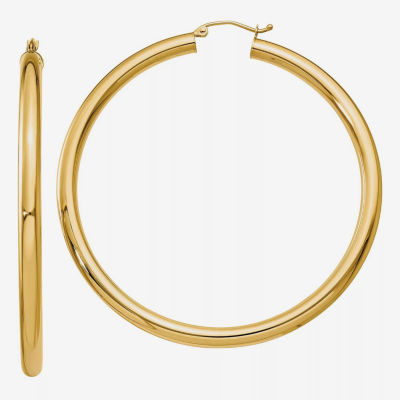 14K Gold 60mm Round Hoop Earrings