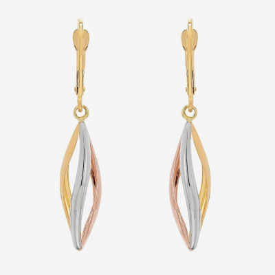 Made in Italy 14K Tri-Color Gold Drop Earrings