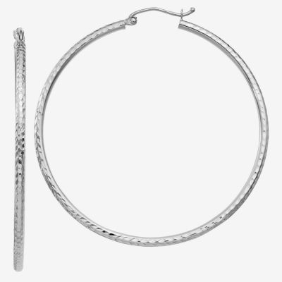 14K Gold 50mm Round Hoop Earrings