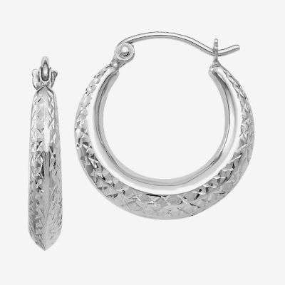 14K White Gold 19mm Hoop Earrings