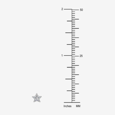 1 CT. White Cubic Zirconia 10K White Gold 5mm Star Stud Earrings