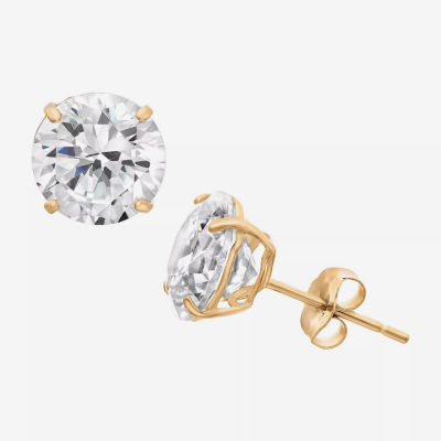 3 1/4 CT. Lab Created White Cubic Zirconia 10K Gold 8mm Round Stud Earrings