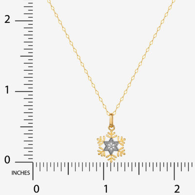 Disney Collection Made in Italy Girls 14K Gold Snowflake Frozen Pendant Necklace