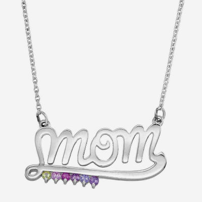 Personalized Genuine Birthstone Mom Necklace
