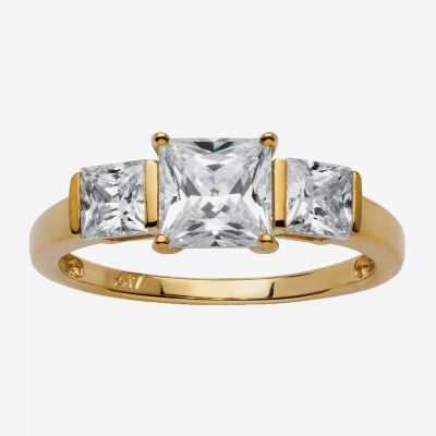 DiamonArt® Womens 2 CT. T.W. White Cubic Zirconia 10K Gold Engagement Ring