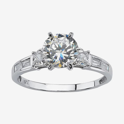 DiamonArt® Womens CT. T.W. White Cubic Zirconia 10K Gold Engagement Ring