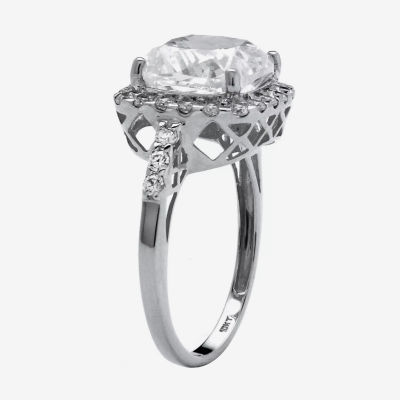 DiamonArt® Womens 3 1/4 CT. T.W. White Cubic Zirconia 10K White Gold Engagement Ring