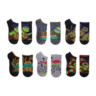 Big Boys 6 Pair Teenage Mutant Ninja Turtles Multi-Pack No Show Socks