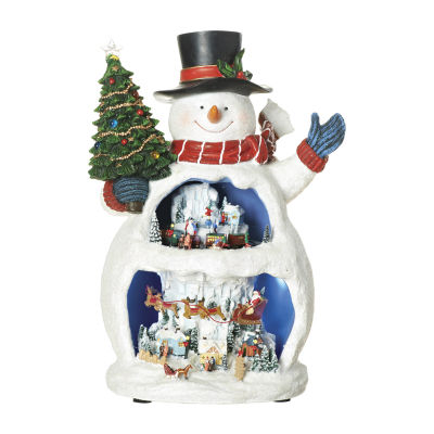 Roman 12"H Led Snowman Plays Music Christmas Tabletop Decor