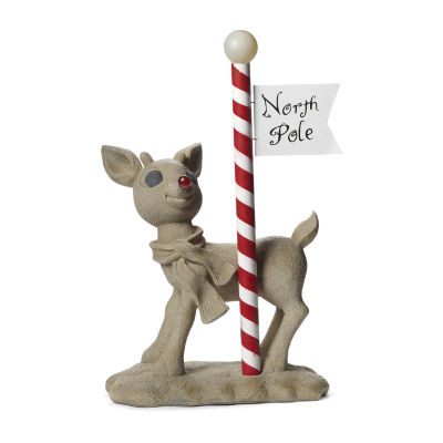 Roman "24""H Solar Rudolph Statue	" Christmas Tabletop Decor