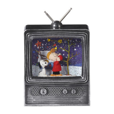 Roman 9" Led Swirl Tv Snoopy Plays Music Christmas Tabletop Decor