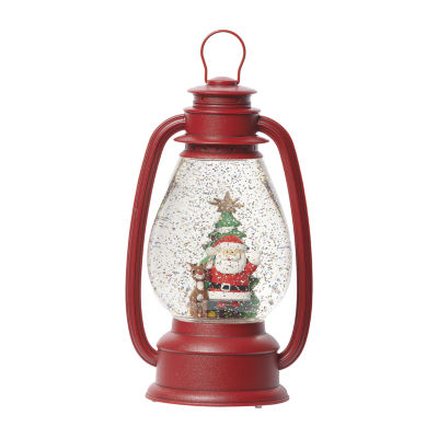 Roman 10" Led Swirl Rudolph Lantern Christmas Tabletop Decor