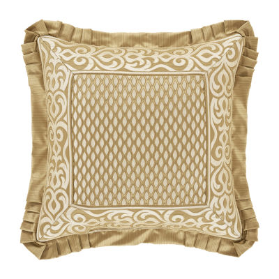 Queen Street Lagos Gold Square Embellished Square Throw Pillow