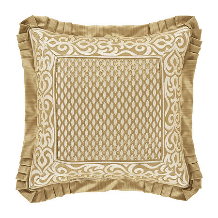 Queen Street Lagos Gold Square Embellished Square Throw Pillow, One Size, Yellow