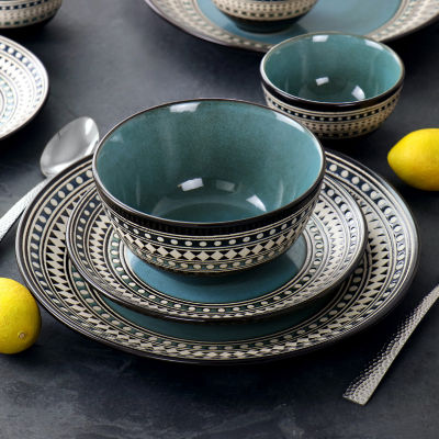 Elama 16-pc. Stoneware Dinnerware Set