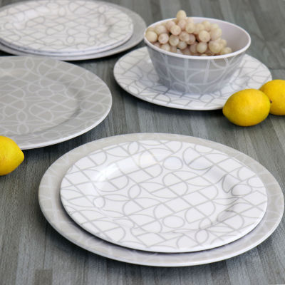 Gibson Summer Bloom 12-pc. Melamine Dinnerware Set