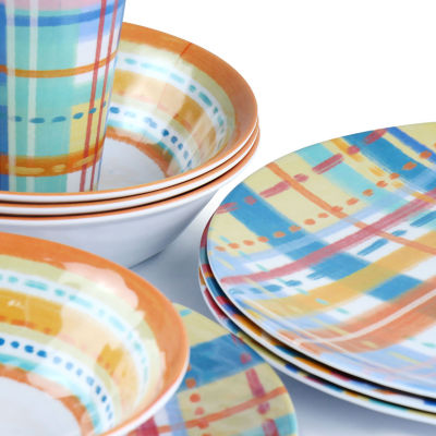 Gibson Laurie Gates California Designs Casablanca12-pc. Melamine Dinnerware Set