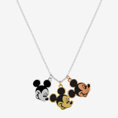 Disney Classics Charm Pure Silver Over Brass 16 Inch Cable Mickey Mouse Pendant Necklace