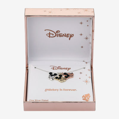 Disney Classics Charm Pure Silver Over Brass 16 Inch Cable Mickey Mouse Pendant Necklace