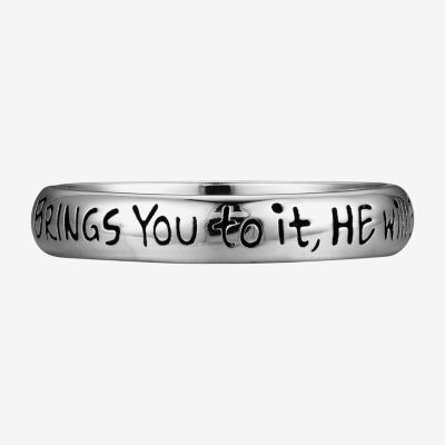 Footnotes Faith Womens 4MM Sterling Silver Band