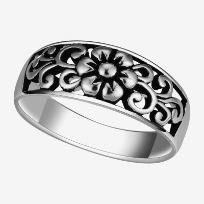 Footnotes Filigree Sterling Silver Flower Band