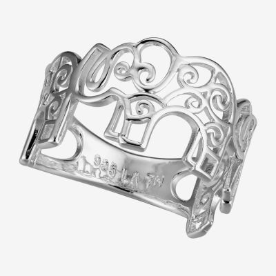 Footnotes Filigree Luck Elephant Sterling Silver Band