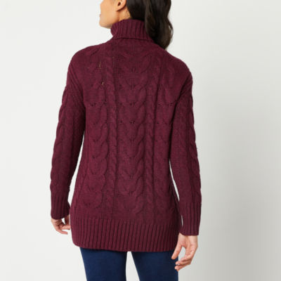 St. John's Bay Womens Turtleneck Long Sleeve Pullover Sweater