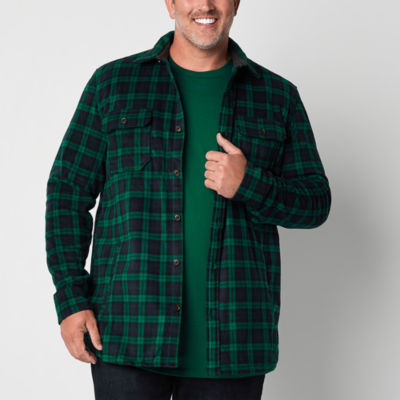 Mens green flannel on sale jacket