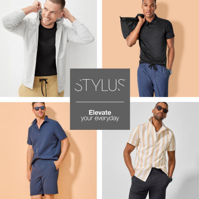 Stylus Mens Big and Tall Straight Fit Flat Front Pant