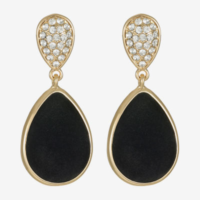 Monet Jewelry Gold Tone Velvet Womens Glass Hypoallergenic Drop Earrings