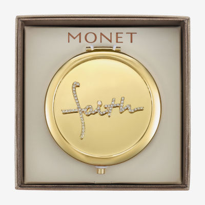 Monet Jewelry Gold Tone Faith Gold Tone Compact Mirror