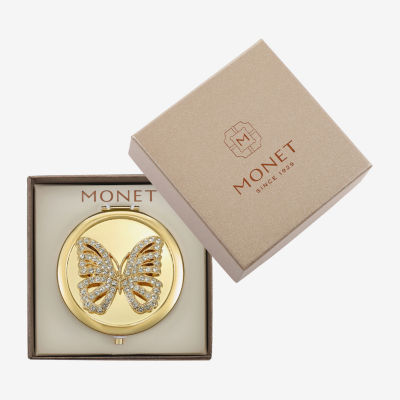 Monet Jewelry Gold Tone Clear Gold Tone Animal Compact Mirror