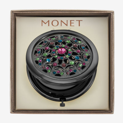 Monet Jewelry Grey Tone Multi Gray Compact Mirror
