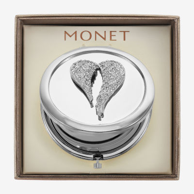 Monet Jewelry Silver Tone Silver Tone Angel Wing Compact Mirror