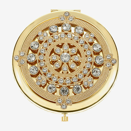 Monet Jewelry Mandela Gold Tone Compact Mirror In Gold