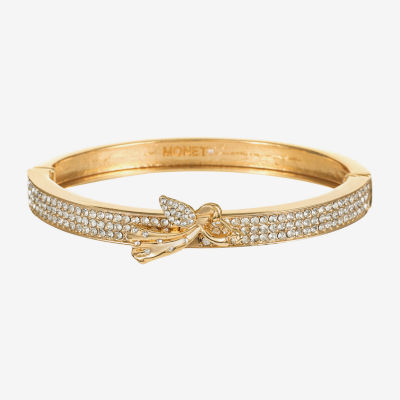 Monet Jewelry Gold Tone Womens Glass Angel Bangle Bracelet