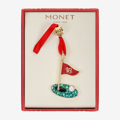 Monet Jewelry Gold Tone 18 Hole Golf Christmas Ornament