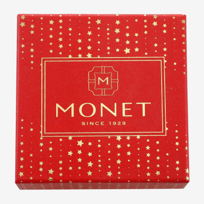 Monet Jewelry Gold Tone Wreath Multi Color Glass Pin