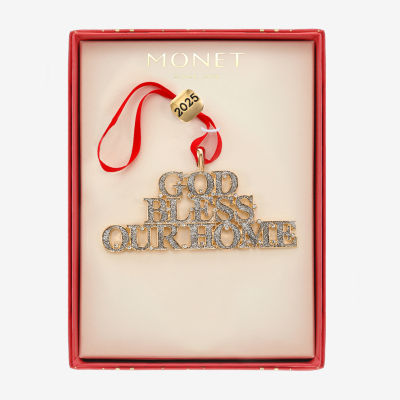 Monet Jewelry Gold & Silver Tone God Bless Our Home Christmas Ornament