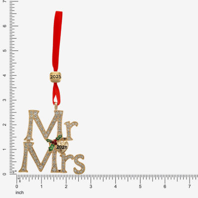 Monet Jewelry Gold Tone Mr & Mrs Christmas Ornament